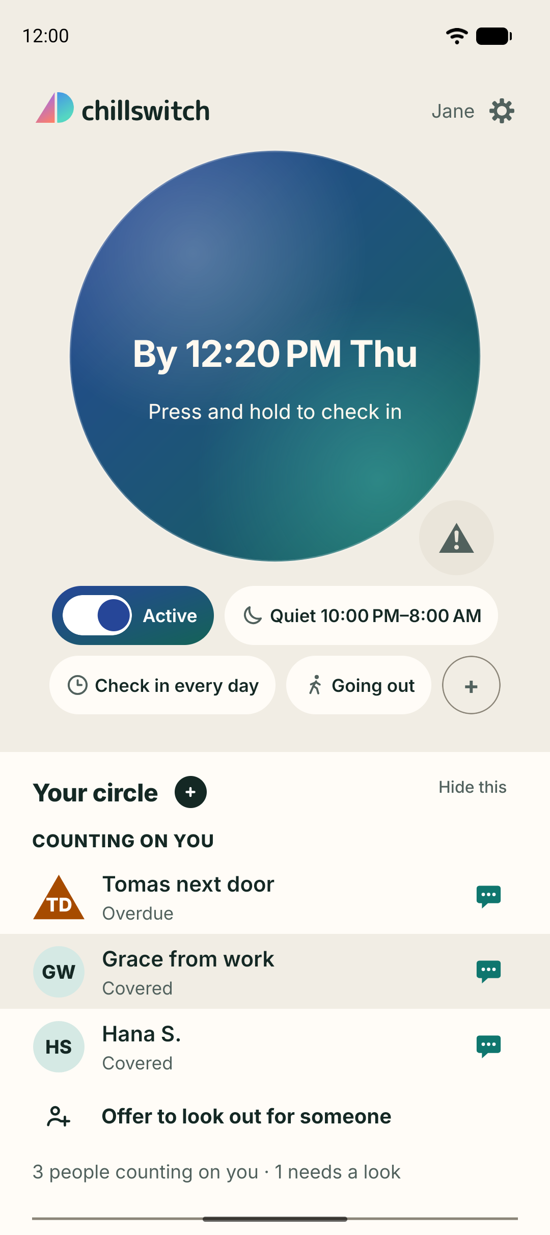 Check in
